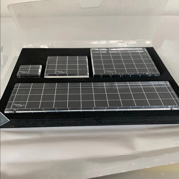 Provo Craft for Simply Chic Stamps 4 Acrylic Block Set 1 Clear Lined 24-8343 - Picture 4 of 5